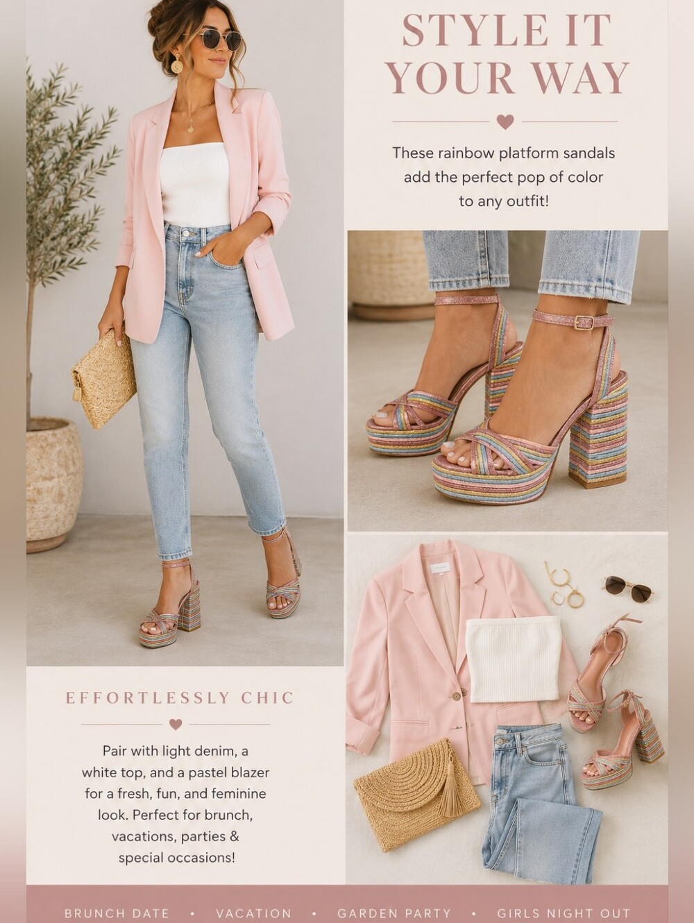 LAUREL PLATFORM SANDALS RAINBOW Steve Madden